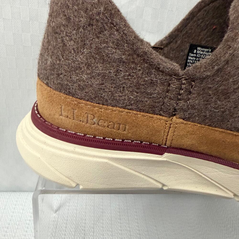 LL Bean Downeast Wool Slip On Shoes Women’s Size 8 M Brown Toasted Coconut - Picture 9 of 11